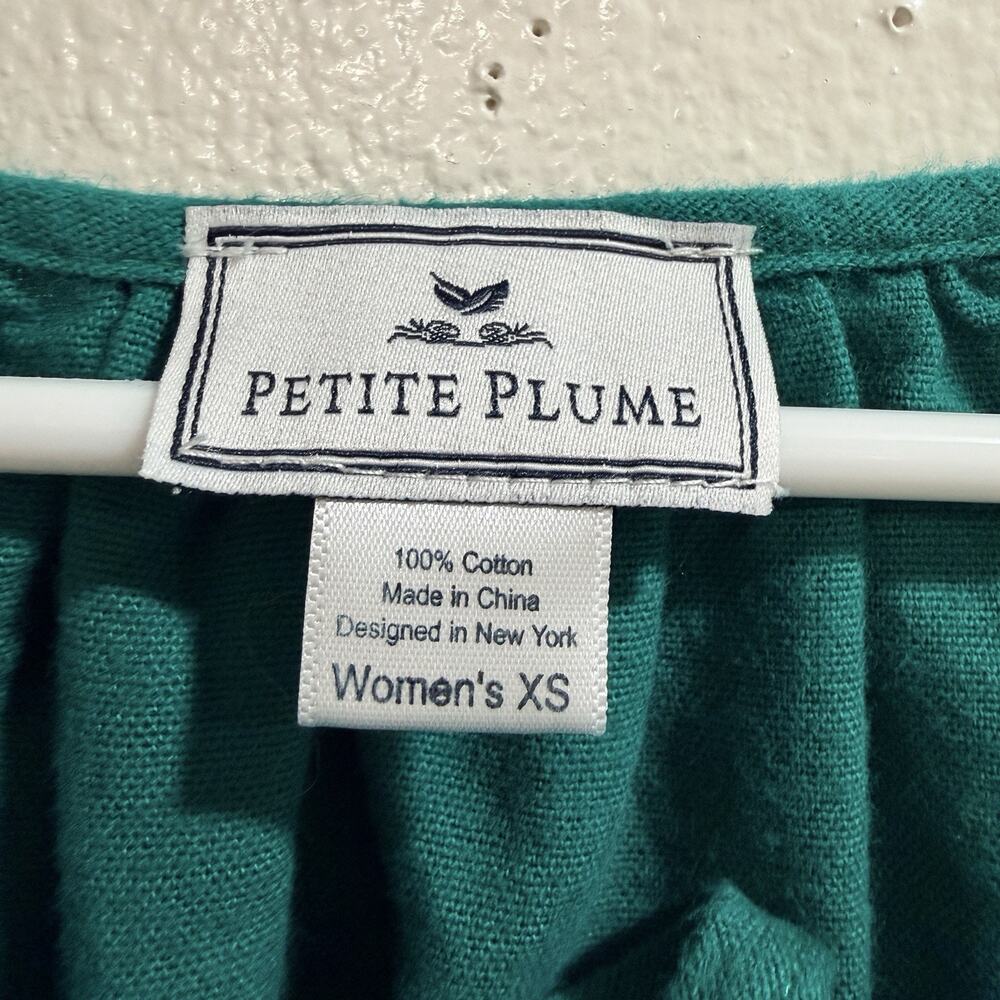Petite Plume Women’s Teal XS Long Sleeve Casual Boho Cottage Core Dress Cotton - Picture 6 of 9